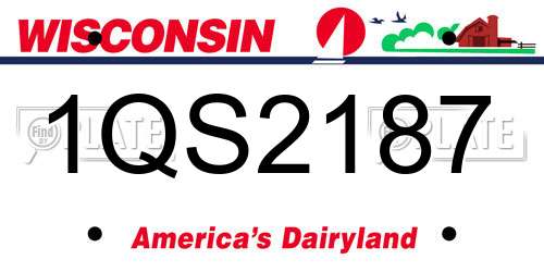 1QS2187 Wisconsin License Plate