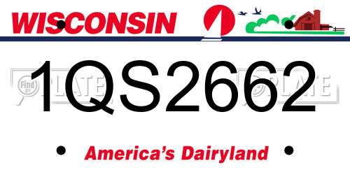 1QS2662 Wisconsin License Plate