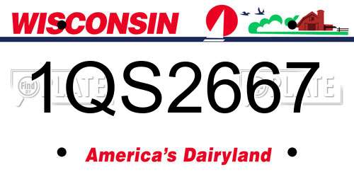 1QS2667 Wisconsin License Plate