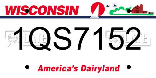 1QS7152 Wisconsin License Plate
