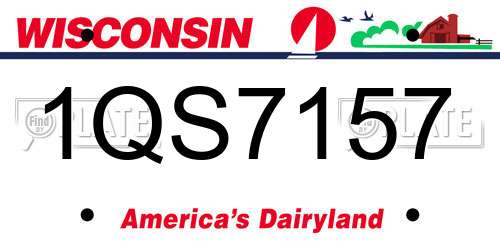 1QS7157 Wisconsin License Plate