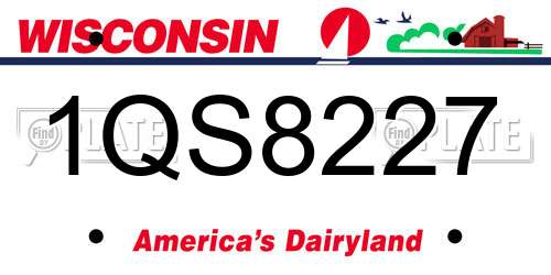 1QS8227 Wisconsin License Plate