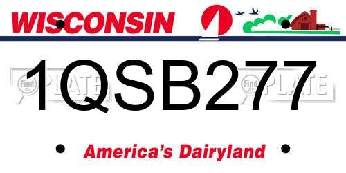 1QSB277 Wisconsin License Plate
