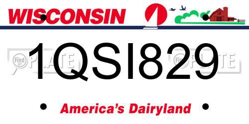 1QSI829 Wisconsin License Plate