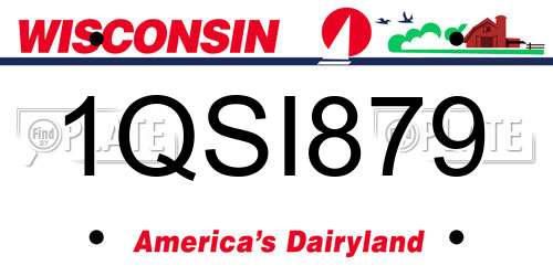 1QSI879 Wisconsin License Plate