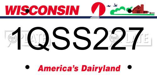 1QSS227 Wisconsin License Plate