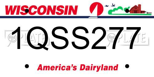 1QSS277 Wisconsin License Plate