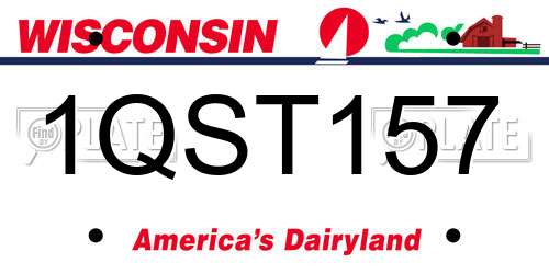 1QST157 Wisconsin License Plate