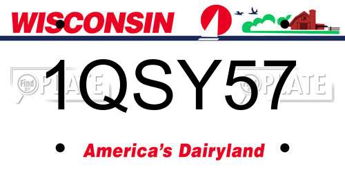 1QSY57 Wisconsin License Plate