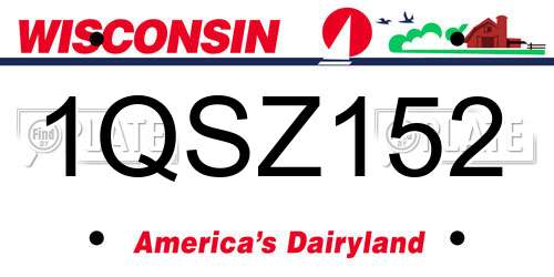 1QSZ152 Wisconsin License Plate