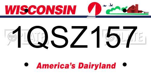1QSZ157 Wisconsin License Plate