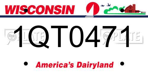 1QT0471 Wisconsin License Plate