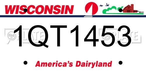 1QT1453 Wisconsin License Plate
