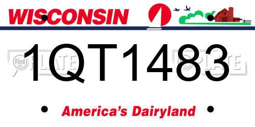 1QT1483 Wisconsin License Plate
