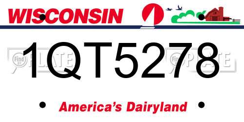 1QT5278 Wisconsin License Plate
