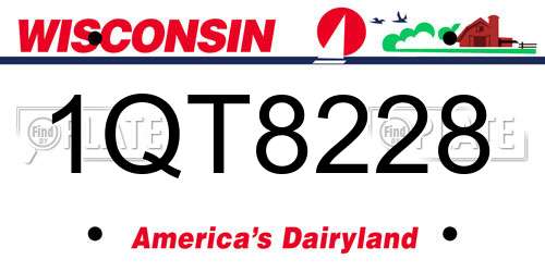 1QT8228 Wisconsin License Plate
