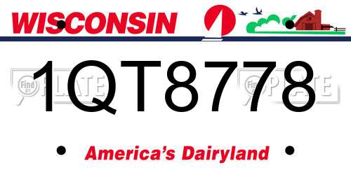 1QT8778 Wisconsin License Plate