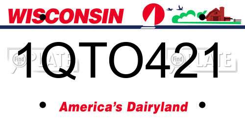 1QTO421 Wisconsin License Plate
