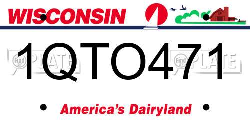 1QTO471 Wisconsin License Plate