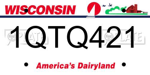 1QTQ421 Wisconsin License Plate