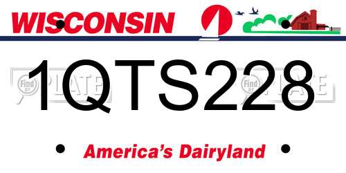 1QTS228 Wisconsin License Plate