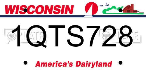 1QTS728 Wisconsin License Plate