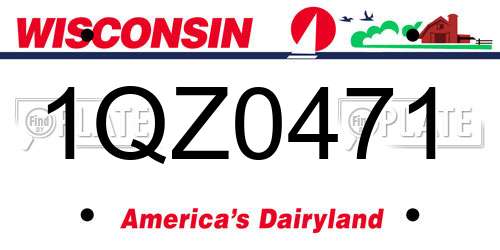 1QZ0471 Wisconsin License Plate