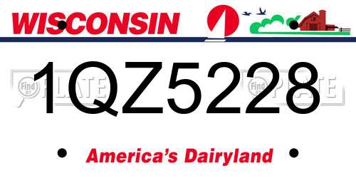 1QZ5228 Wisconsin License Plate