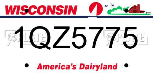1QZ5775 Wisconsin License Plate