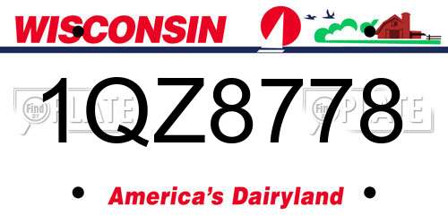1QZ8778 Wisconsin License Plate