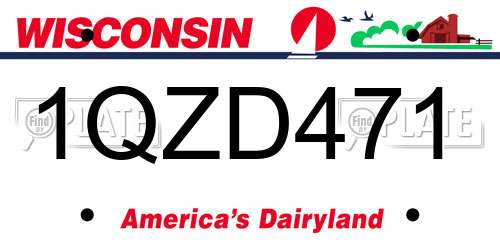 1QZD471 Wisconsin License Plate