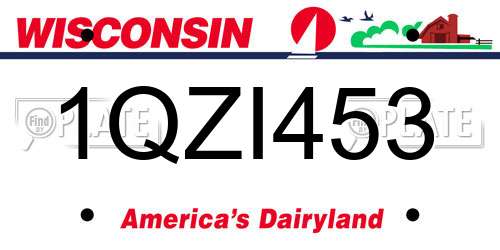 1QZI453 Wisconsin License Plate
