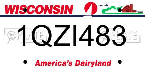 1QZI483 Wisconsin License Plate