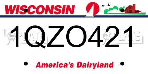 1QZO421 Wisconsin License Plate