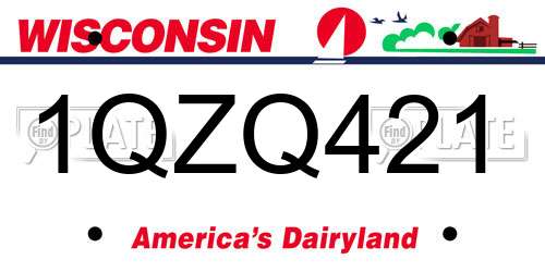 1QZQ421 Wisconsin License Plate