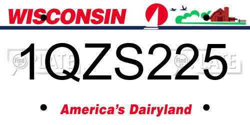 1QZS225 Wisconsin License Plate
