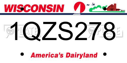 1QZS278 Wisconsin License Plate