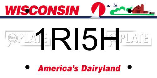 1RI5H Wisconsin License Plate