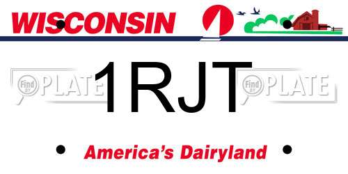1RJT Wisconsin License Plate