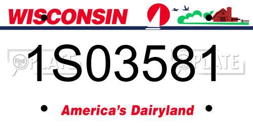1S03581 Wisconsin License Plate