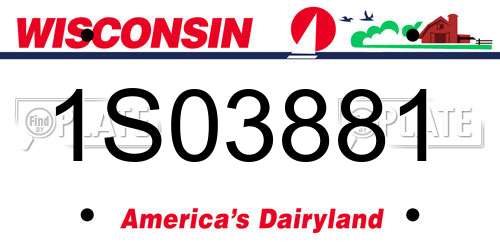 1S03881 Wisconsin License Plate