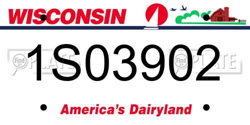 1S03902 Wisconsin License Plate
