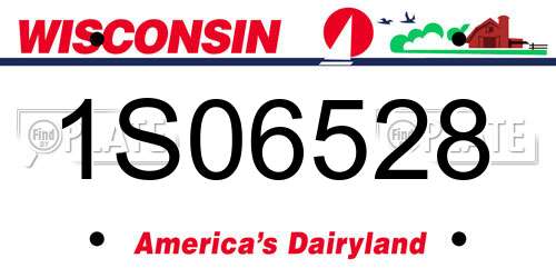 1S06528 Wisconsin License Plate