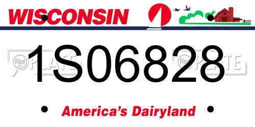1S06828 Wisconsin License Plate