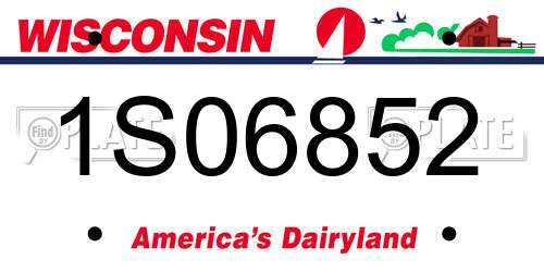 1S06852 Wisconsin License Plate