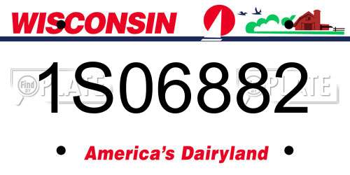 1S06882 Wisconsin License Plate