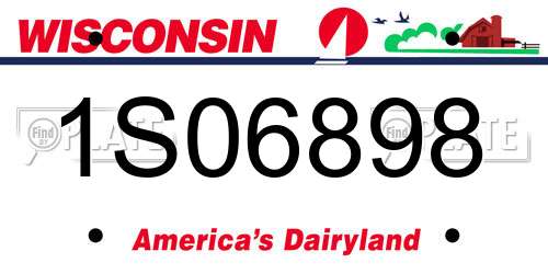 1S06898 Wisconsin License Plate
