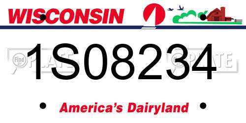1S08234 Wisconsin License Plate