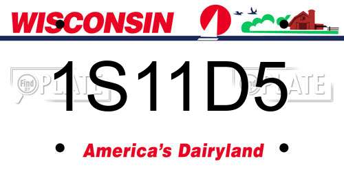 1S11D5 Wisconsin License Plate