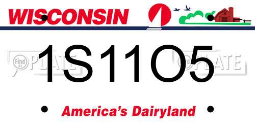 1S11O5 Wisconsin License Plate